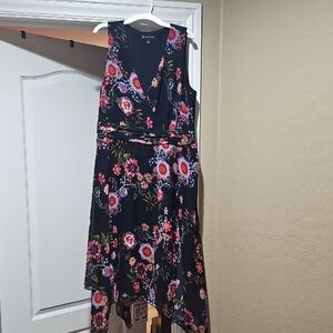 INC International Concepts Black Floral Midi Dress